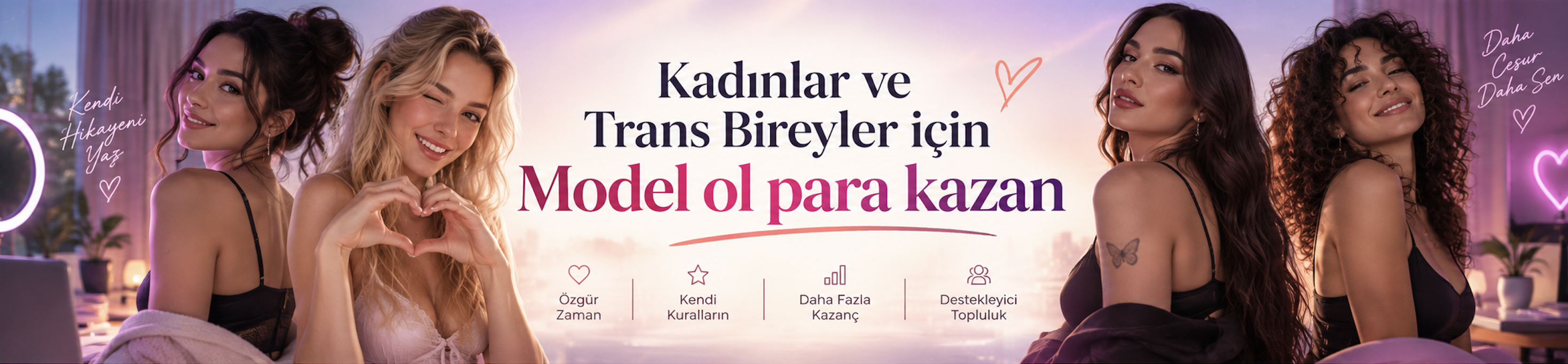 Kadınlar ve Trans Bireyler için Model ol para kazan